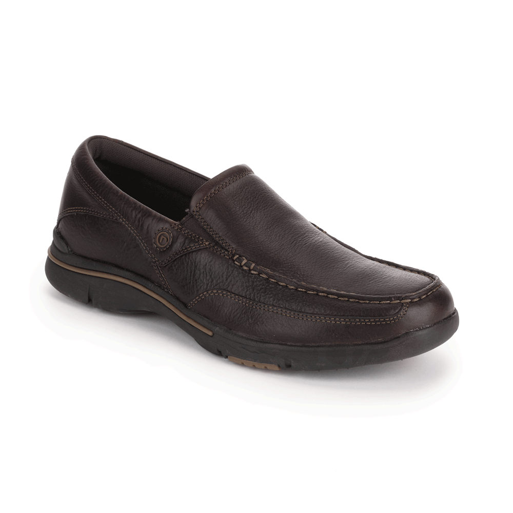 Rockport Mens Slip-On Dark Brown - City Play Eberdon - UK 869-IVFNDO